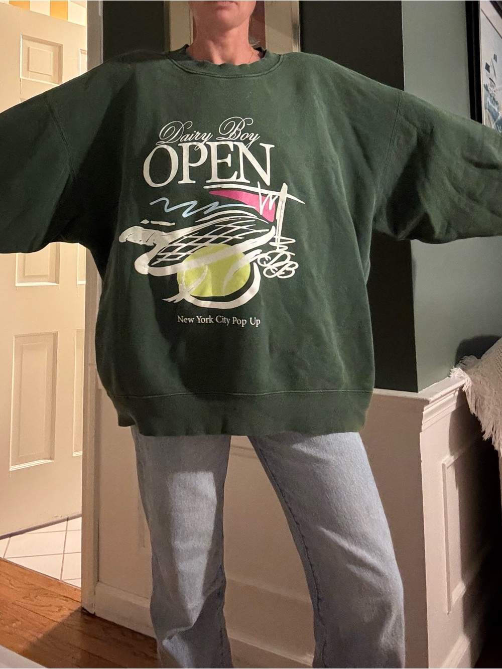 Dairy Boy OPEN Graphic Crewneck Sweatshirt - Dark Green - the OG